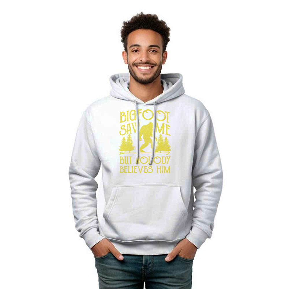 Bigfoot Saw Me But Nobody Believes Him Shirt Humor Sayings Retro Hoodie Gift For Friend