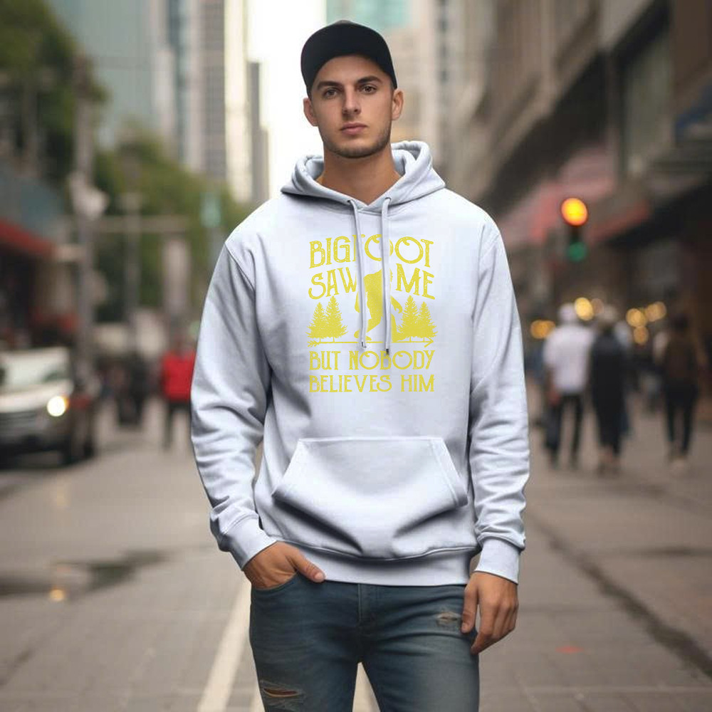 Bigfoot Saw Me But Nobody Believes Him Shirt Humor Sayings Retro Hoodie Gift For Friend