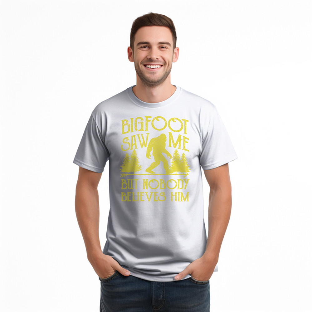 Bigfoot Saw Me But Nobody Believes Him Shirt Humor Sayings Retro T-Shirt Gift For Friend