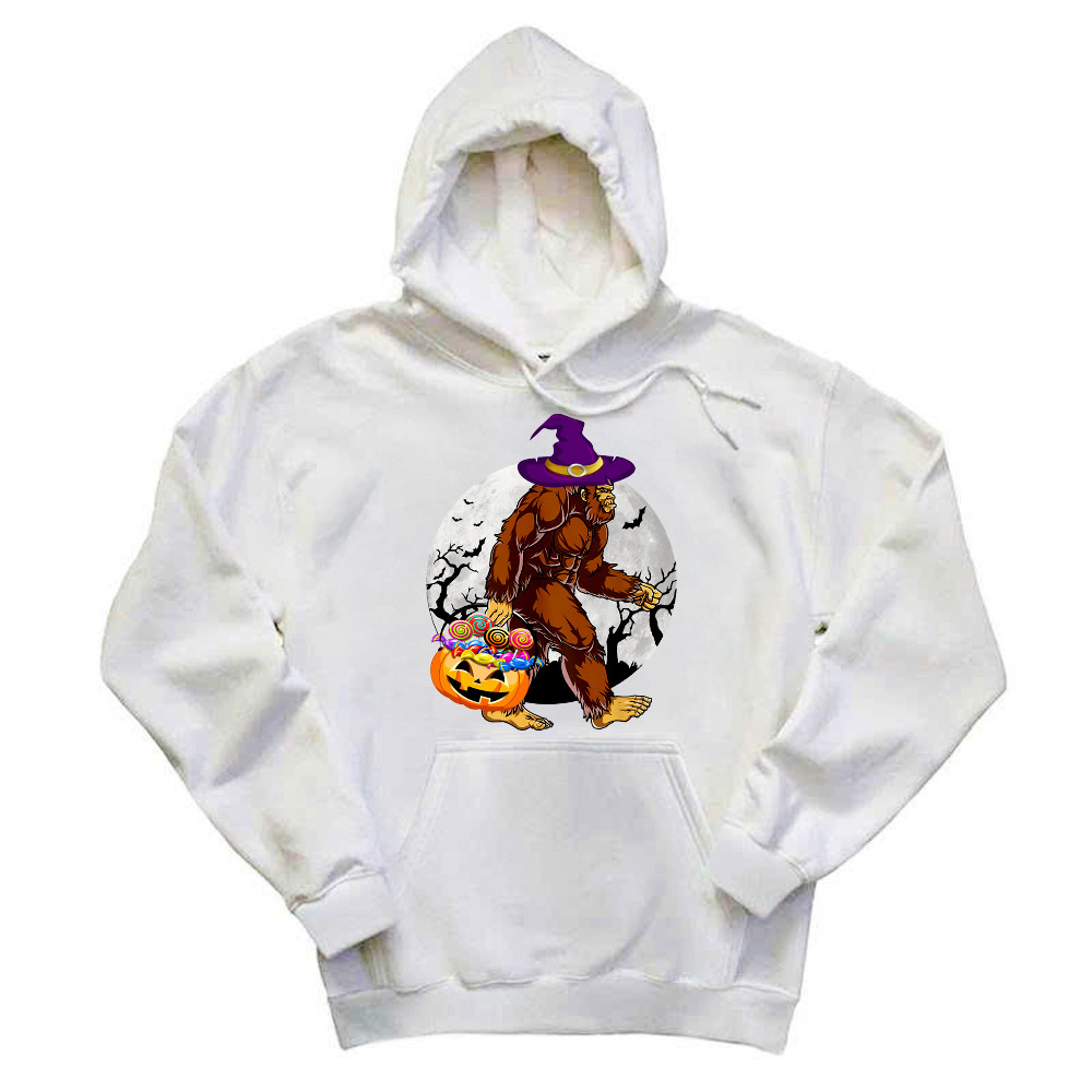 Bigfoot With Moon Halloween Shirt Funny Animal Holiday Hoodie Halloween Gift