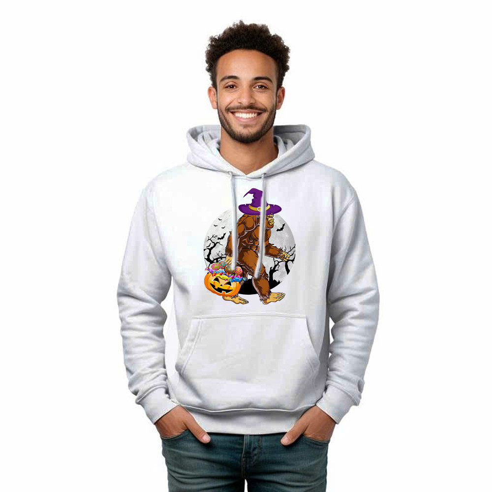 Bigfoot With Moon Halloween Shirt Funny Animal Holiday Hoodie Halloween Gift