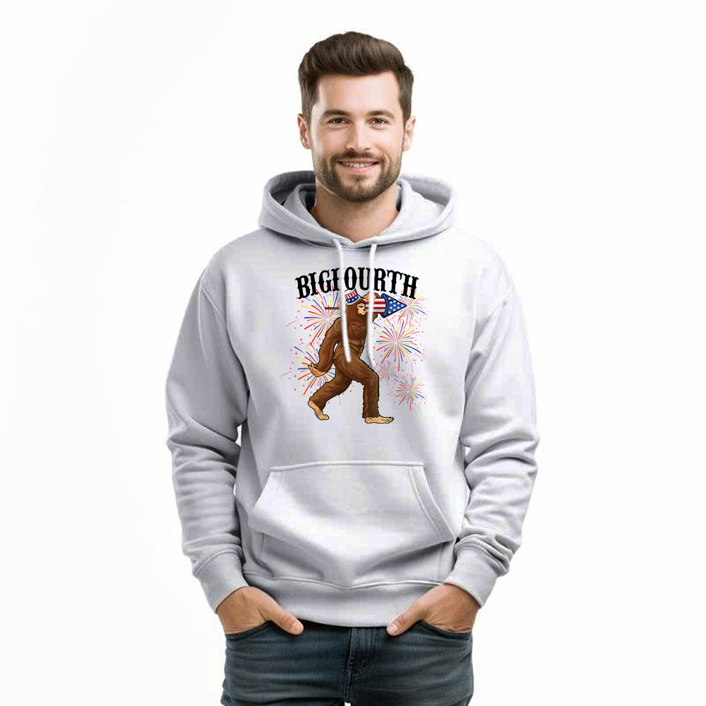 Bigfourth Shirt Bigfoot Lovers Fourth Of July Hoodie Patriotic Gift For Him