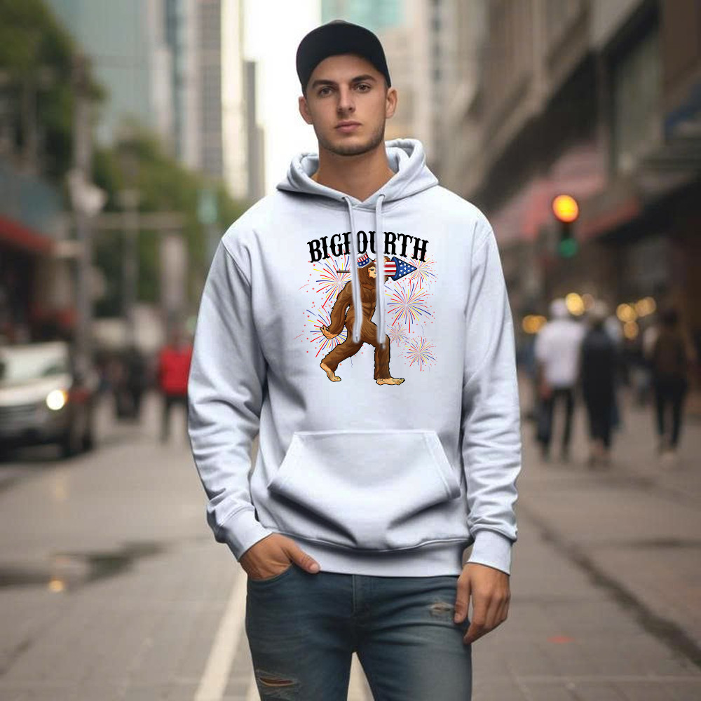 Bigfourth Shirt Bigfoot Lovers Fourth Of July Hoodie Patriotic Gift For Him