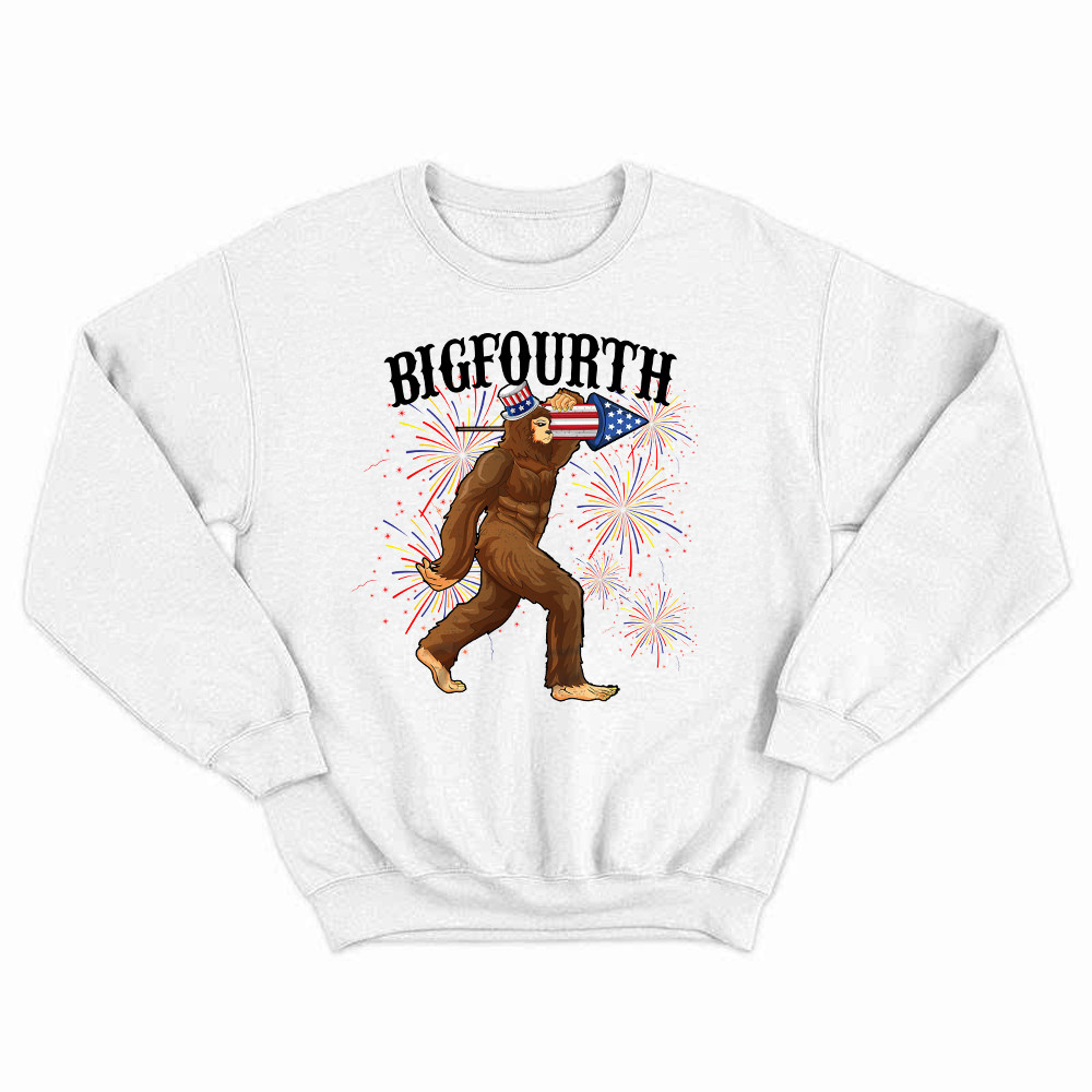 Bigfourth Shirt Bigfoot Lovers Fourth Of July Sweatshirt Patriotic Gift For Him