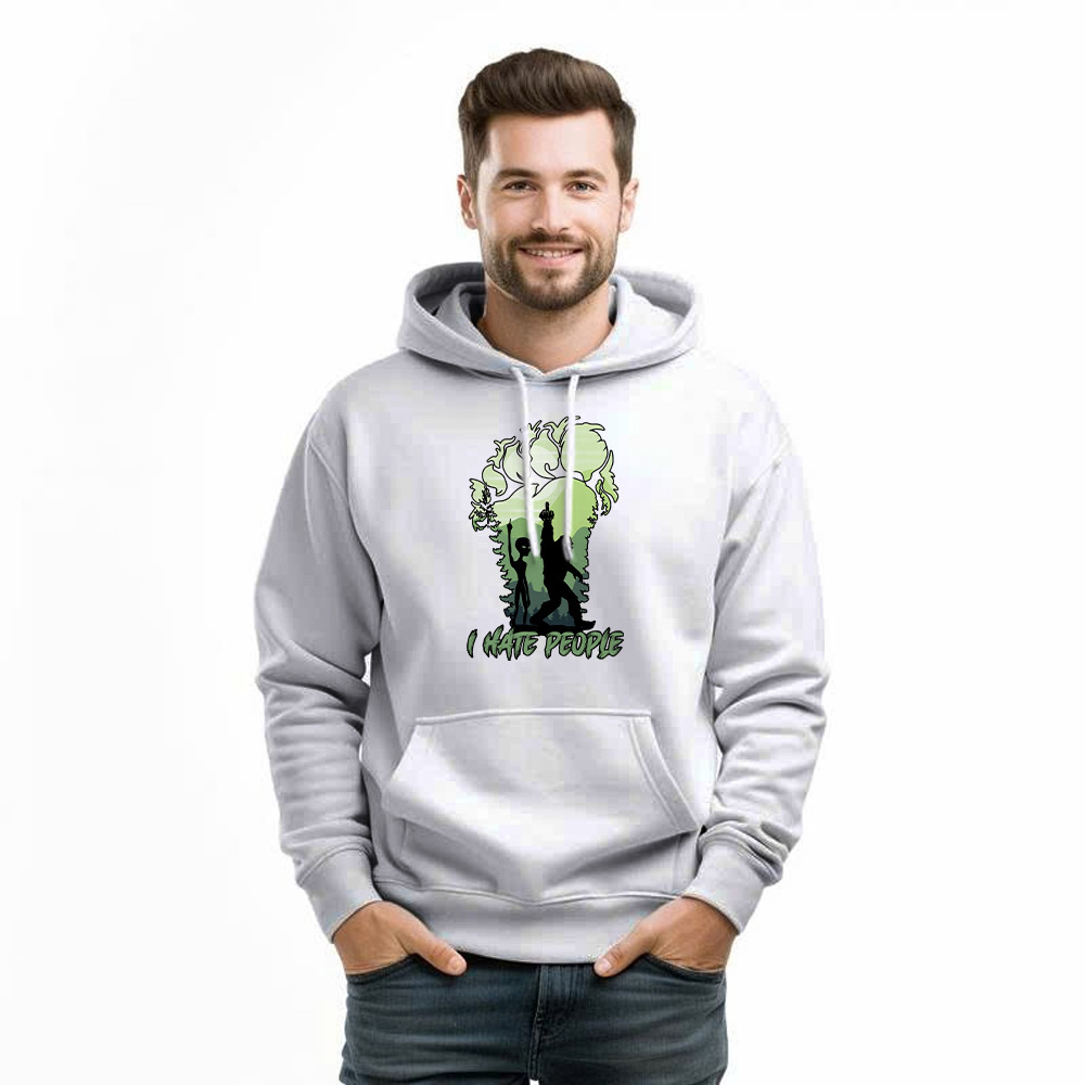 I Hate People Shirt Bigfoot Alien Graphic Hoodie Gifts For Sibling