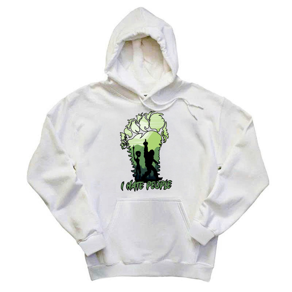 I Hate People Shirt Bigfoot Alien Graphic Hoodie Gifts For Sibling
