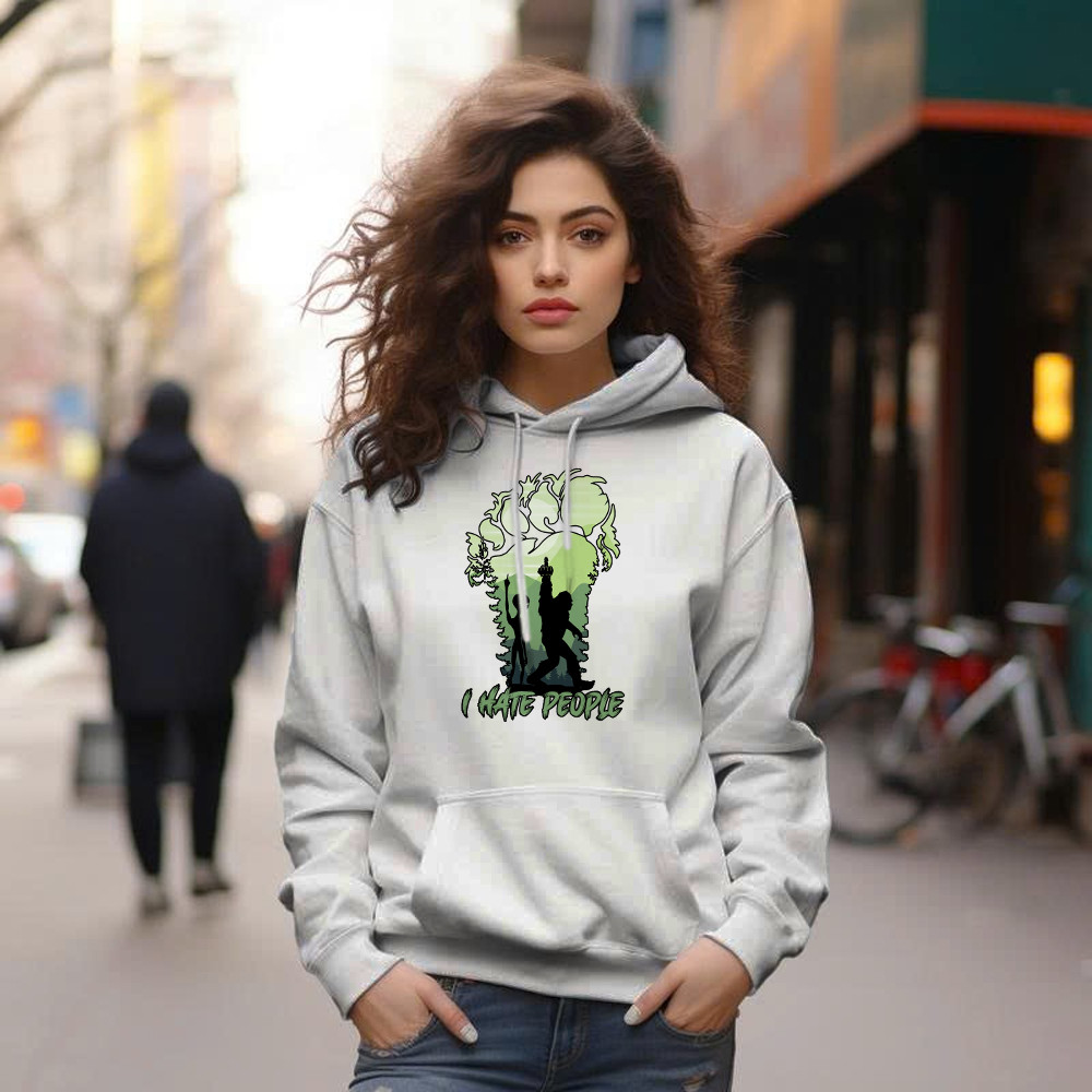 I Hate People Shirt Bigfoot Alien Graphic Hoodie Gifts For Sibling