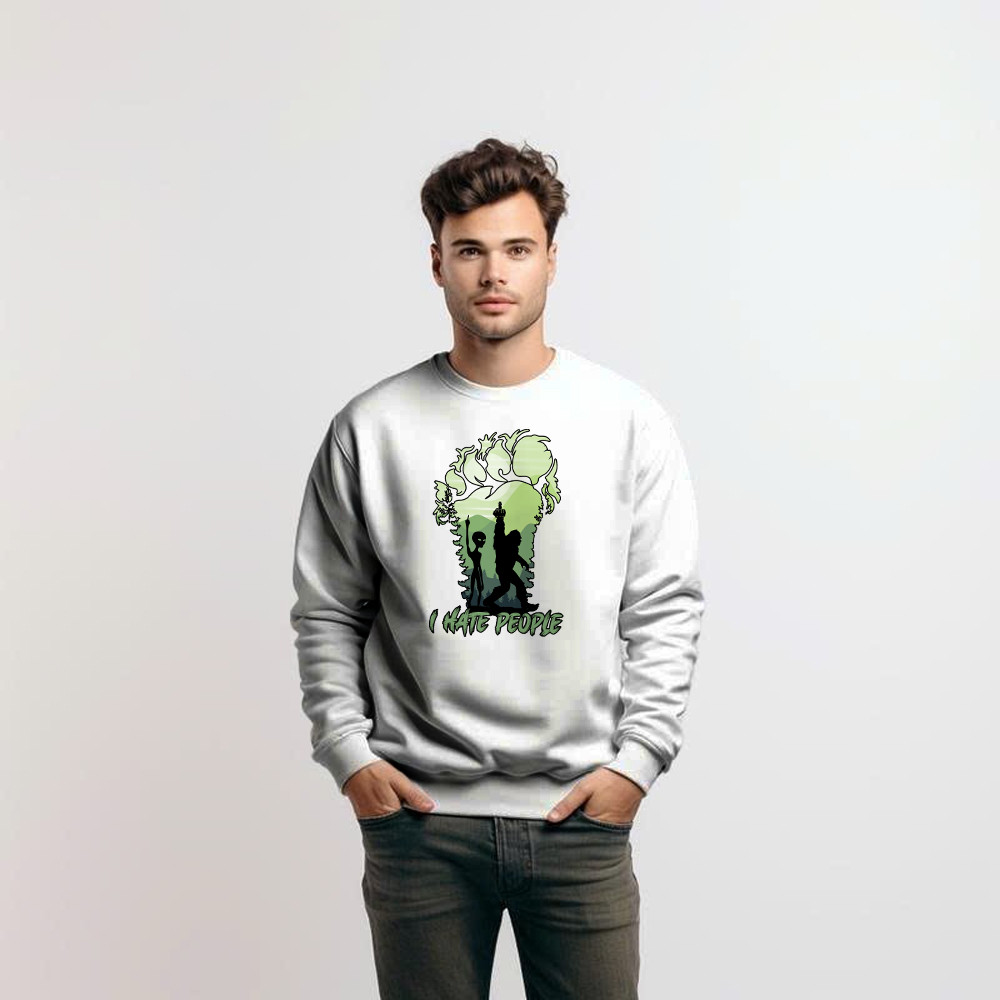 I Hate People Shirt Bigfoot Alien Graphic Sweatshirt Gifts For Sibling