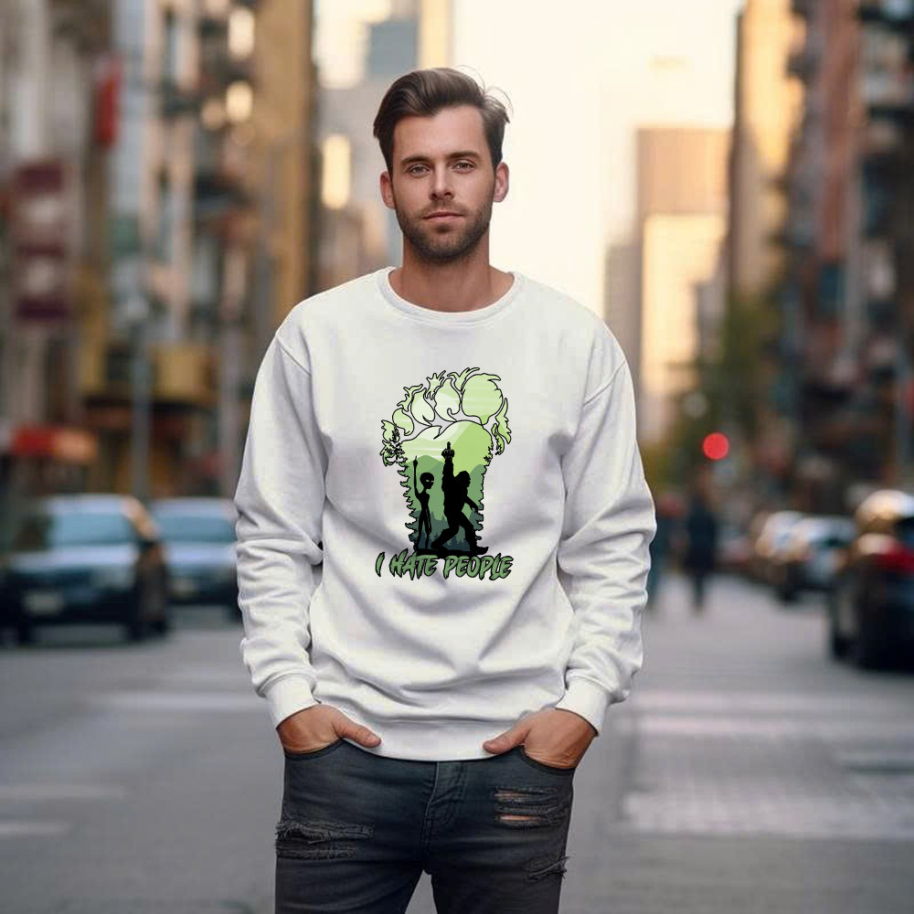 I Hate People Shirt Bigfoot Alien Graphic Sweatshirt Gifts For Sibling