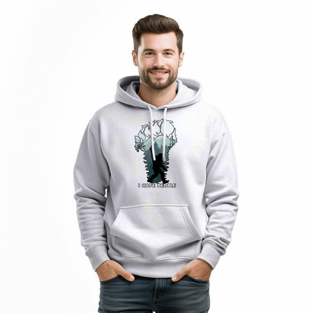 I Hate People Shirt Bigfoot Footprint Graphic Hoodie Fun Gift For Friend