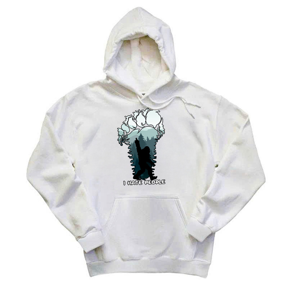 I Hate People Shirt Bigfoot Footprint Graphic Hoodie Fun Gift For Friend