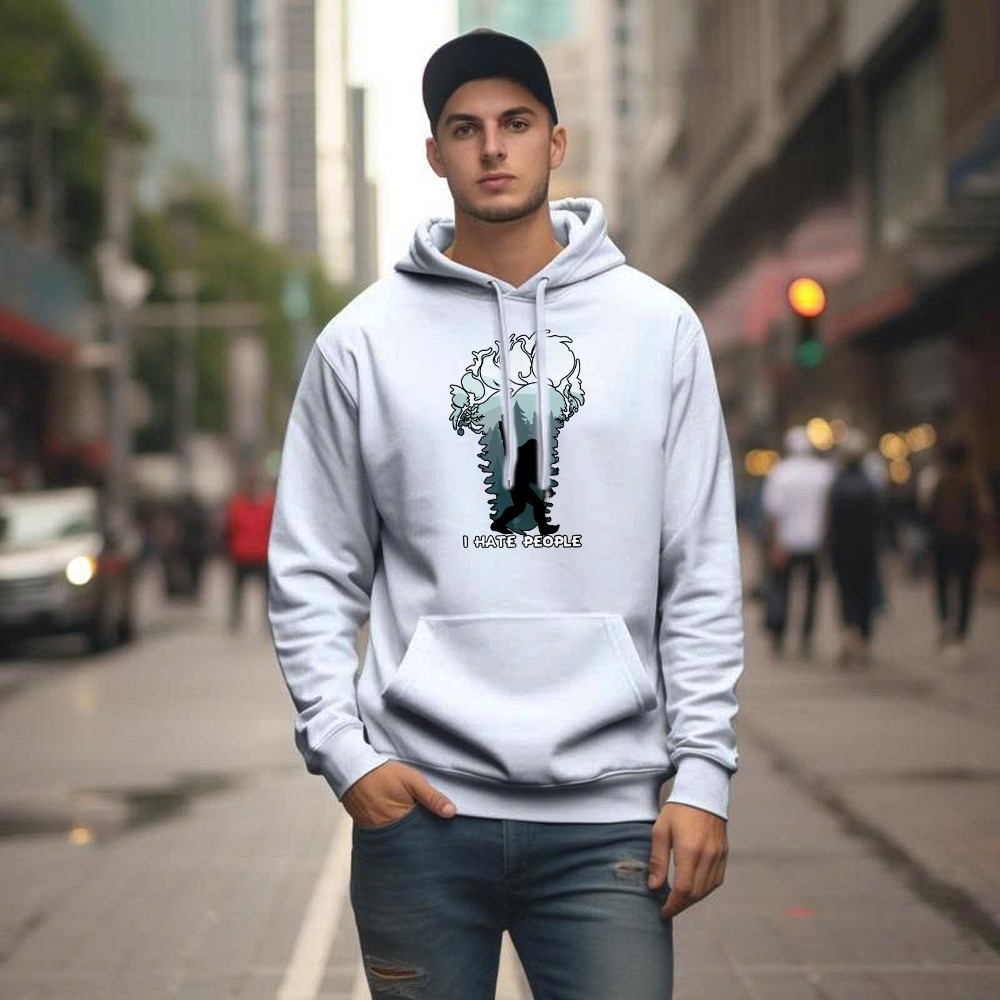 I Hate People Shirt Bigfoot Footprint Graphic Hoodie Fun Gift For Friend