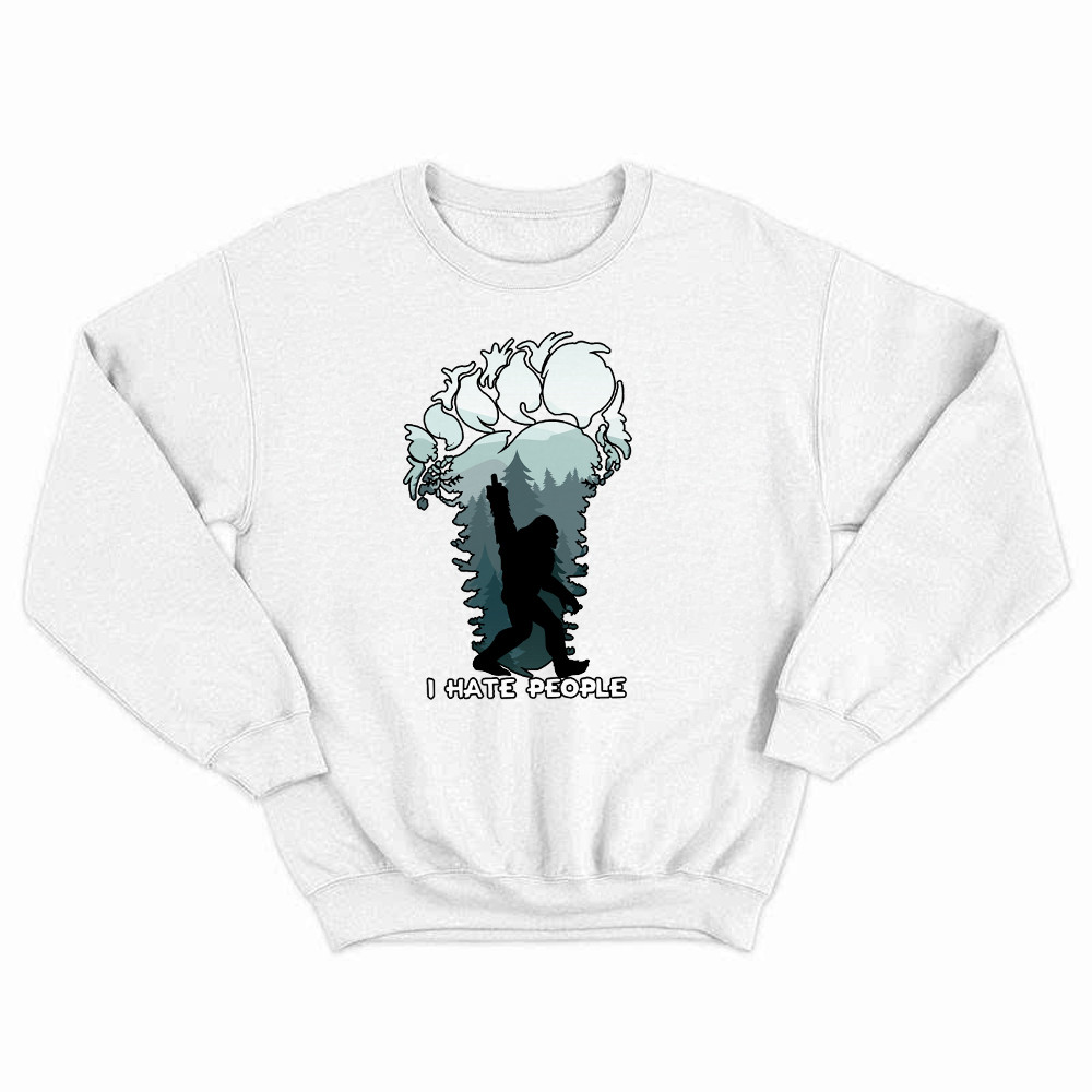 I Hate People Shirt Bigfoot Footprint Graphic Sweatshirt Fun Gift For Friend
