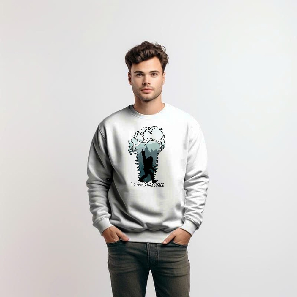 I Hate People Shirt Bigfoot Footprint Graphic Sweatshirt Fun Gift For Friend